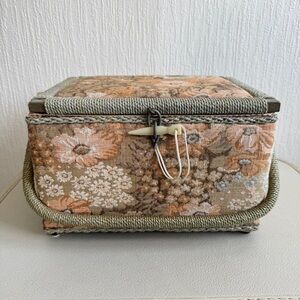 Vintage Floral Print Sewing Box